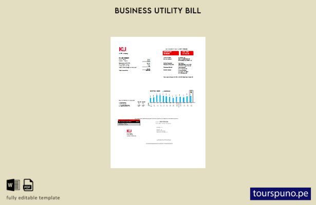 Plantilla de factura comercial de servicios públicos de electricidad de Kentucky